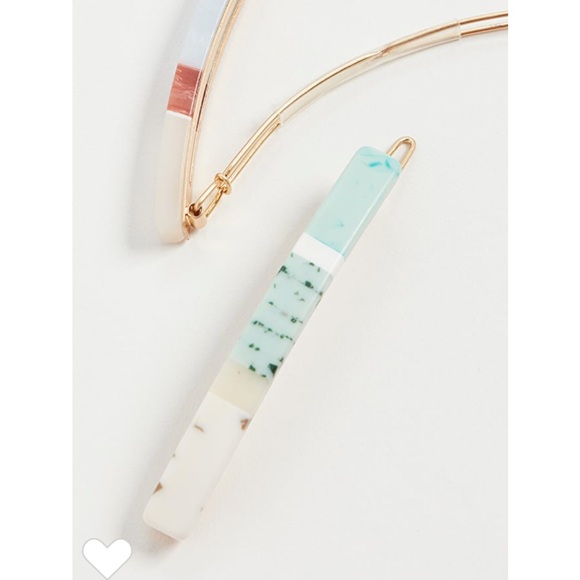 NWT Madewell Two-Pack Marbleized Hair Slides - Picture 4 of 4